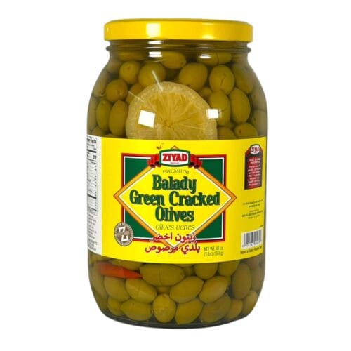 ZIYAD BALADY GREEN CRACKED OLIVES 1360g