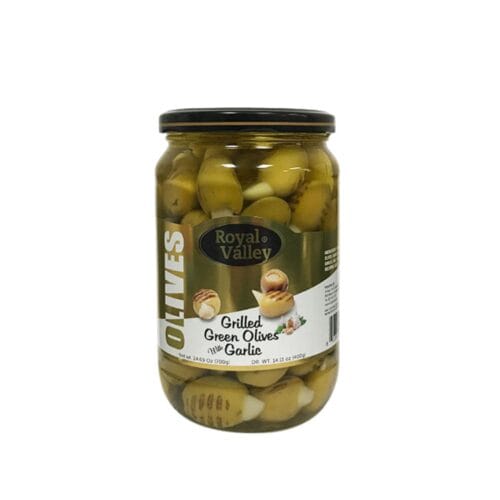 ROYAL VALLEY GREEN OLIVES GARL 400g