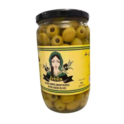 JEBLIA PITTED GREEN OLIVES