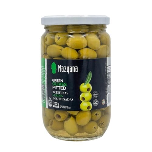MAZYANA PITTED GREEN OLIVES