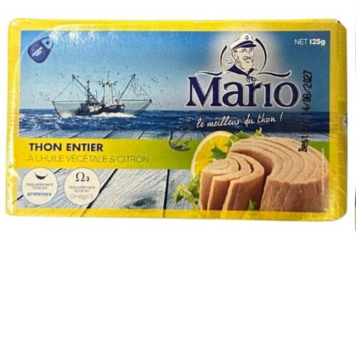 MARIO TUNA FILLET WITH LEMON IN VEGETABLE OIL125g