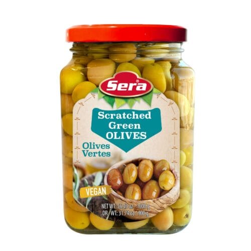SERA SCRATCHED GREEN OLIVES