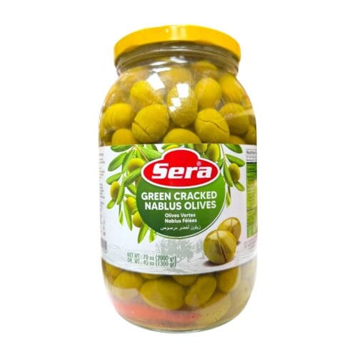 SERA NABLUS CRACKED GREEN OLIVES 2000ml