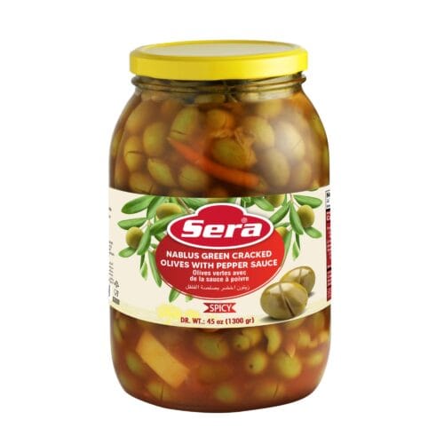 SERA CRACKED GREEN OLIVES W SH