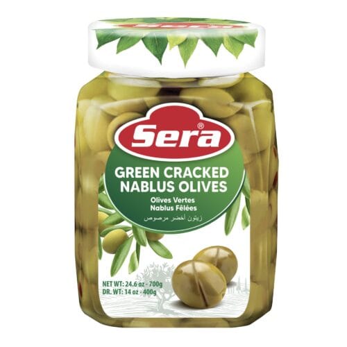 SERA CRACKED GREEN OLIVES 720ml