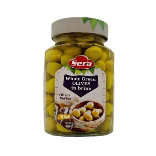 SERA WHOLE GREEN OLIVES 720ML