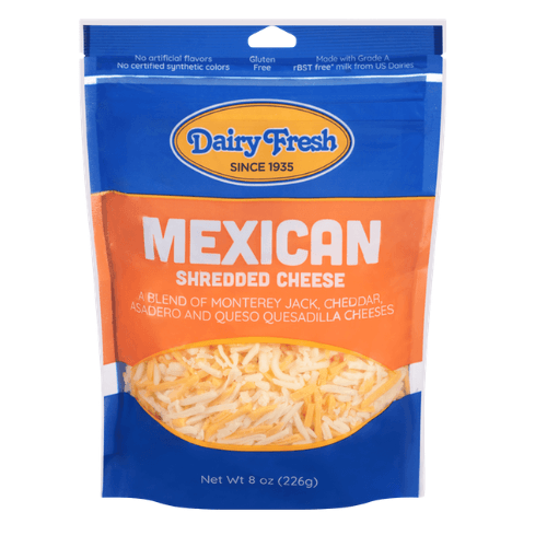 DAIRY FRESH CHEESE SHRED MAXICAN 8OZ