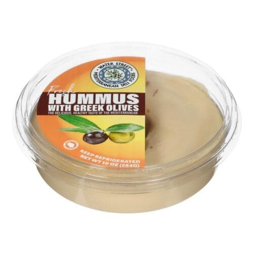 WATER ST DELI HUMMUS GREEK OLIVES 10oz