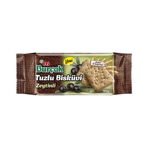 ETI Burcak Salty Olive Biscuits / Zeytinli 91g