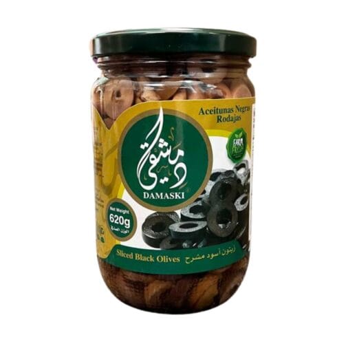 DAMASKI SLICED BLACK OLIVES 620G