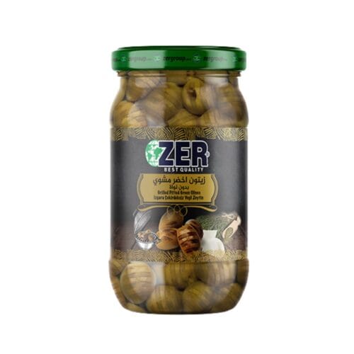 ZER GRILLED GREEN OLIVES (GLASS JAR) 350G