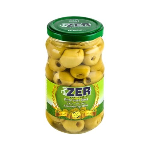ZER PITTED GREEN OLIVES 350G